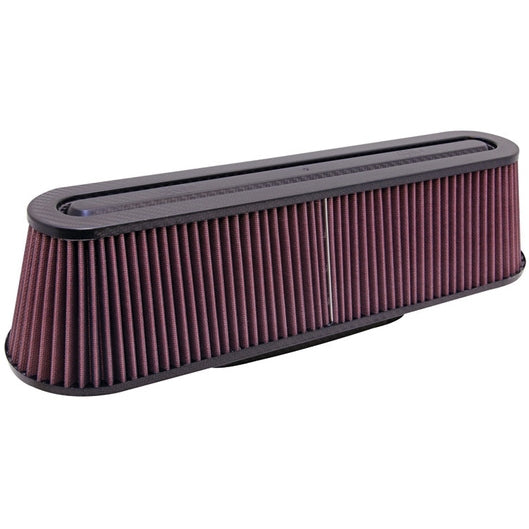  Filtre à air universel K&N - Base et dessus en fibre de carbone - OVAL FLG; 8-3/4 X 3-1/4, 18-3/4 X 5B, 16-3/4 X 3T, 4-5/8H (RP-5161) - RP-5161