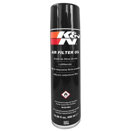  Huile pour filtre à air K&N - Aérosol 408 ml (14,36 oz liq.) - Hors États-Unis - HUILE POUR FILTRE-; AÉROSOL 408 ml (14,36 oz liq.) (EN/ES/SV/PL/CZ) (99-0516EU) - 99-0516EU