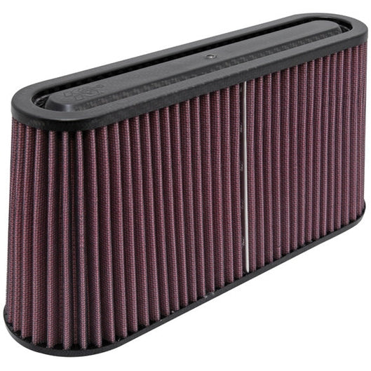  K&N - Filtre à air universel - Dessus et base en fibre de carbone - OVALE FLG, 12
